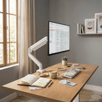 Support d'écran articulé blanc en métal pour moniteur de bureau 14 à 32 pouces